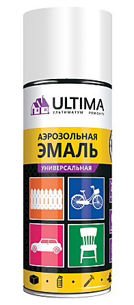 Ultima БЕЛЫЙ МАТОВЫЙ RAL 9003, краска аэрозольная универсальная, 520 мл. 