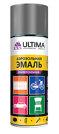 Ultima ХРОМ МЕТ  краска аэрозольная с металл. эффектом, 520 мл. (12шт)