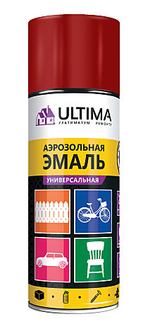 Ultima ТЕМНО-КРАСНЫЙ RAL 3011, краска аэрозольная универсальная, 520 мл.