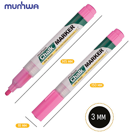 Меловой маркер Munhwa Chalk Marker CM-10 розовый, 3мм