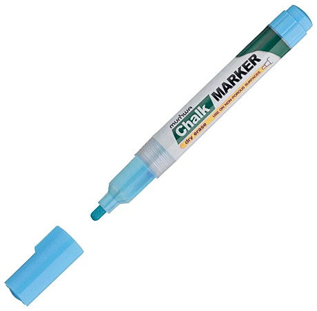 Меловой маркер Munhwa Chalk Marker CM-02 голубой, 3мм